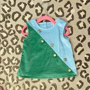 NWOT Green and Light Blue Sleeveless Velvet Shift Top